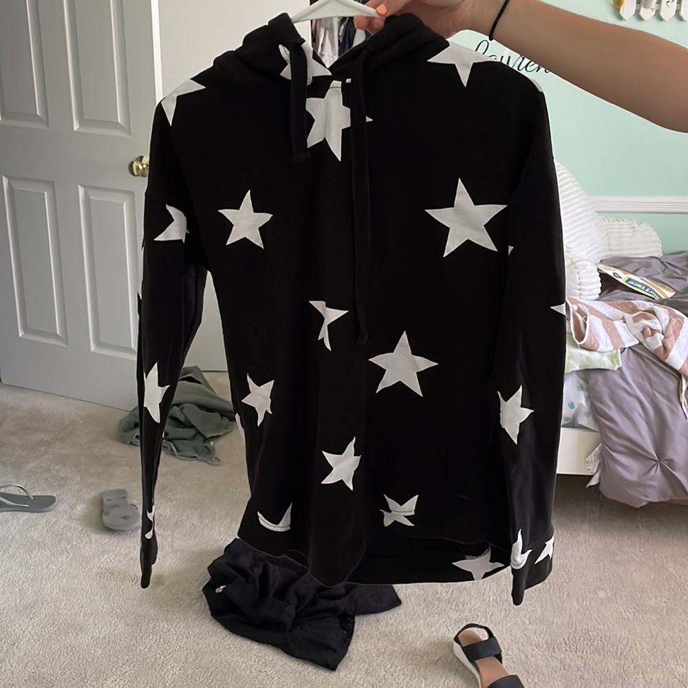 MNY Marc New York Star Black Sweatshirt Size Small